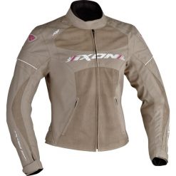 Kurtka tekstylia IXON SIERRA kolor beżowy, rozmiar XS. Brązowe kurtki damskie IXON, xs, w paski, z meshu, bez kaptura. W wyprzedaży za 299,00 zł.