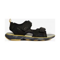 Geox Nebula Sandały Czarny. Czarne sandały męskie Geox, z materiału, z paskami. Za 464,95 zł.