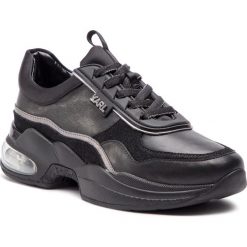 Sneakersy KARL LAGERFELD - KL61720 Black Lthr/Mono. Czarne sneakersy damskie marki KARL LAGERFELD, bez wzorów, ze skóry, bez obcasa, na płaskiej podeszwie, bez zapięcia. Za 929,00 zł.