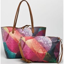 Desigual - Torebka dwustronna. Szare torebki klasyczne damskie Desigual, z materiału, duże. Za 349,90 zł.