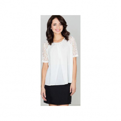 Bluzka K328 Ecru. Czarne bluzki koronkowe marki bonprix. Za 99,00 zł.