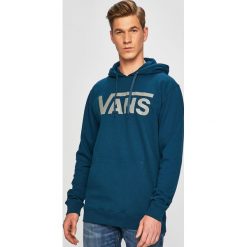 Vans - Bluza. Niebieskie bluzy męskie Vans, s, z nadrukiem, z bawełny, z kapturem, bez rękawów, z kapturem. W wyprzedaży za 199,90 zł.