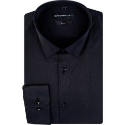 Koszula SIMONE KDCS000879. Czarne koszule męskie Giacomo Conti, m, bez wzorów, z tkaniny, eleganckie, z klasycznym kołnierzykiem, z długim rękawem. Za 169,00 zł.