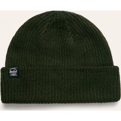 Herschel - Czapka. Zielone czapki damskie Herschel, bez wzorów, z dzianiny. W wyprzedaży za 79,90 zł.