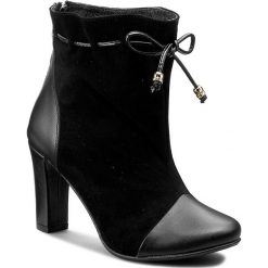 Buty zimowe damskie: Botki ROBERTO – 536 Czarny Lic/Czarny Wel.