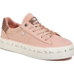 Sneakersy WRANGLER - Java WL01645A Rose 080. Różowe półbuty damskie Wrangler, bez wzorów, ze skóry ekologicznej, bez obcasa, bez zapięcia. W wyprzedaży za 169,00 zł.