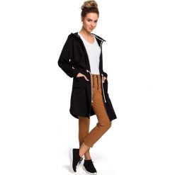 Długa bluza z kapturem - czarna. Czarne bluzy damskie Moe, s, z elastanu, długie. Za 249,00 zł.