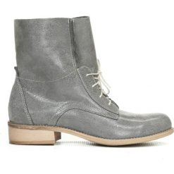 Botki - skóra naturalna - model 461 - kolor szary. Szare botki damskie Zapato, ze skóry, bez obcasa, bez zapięcia. Za 399,00 zł.