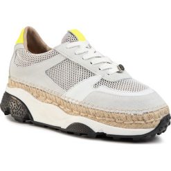 Espadryle EVA MINGE - EM-14-07-000845 602. Szare espadryle damskie Eva Minge, bez wzorów, ze skóry, bez obcasa. W wyprzedaży za 409,00 zł.