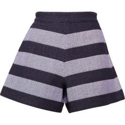 Emporio Armani Szorty navy. Niebieskie spodnie damskie Emporio Armani, bez wzorów, z bawełny. W wyprzedaży za 403,60 zł.