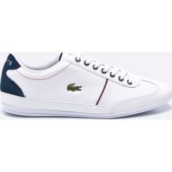 Lacoste - Buty. Białe halówki męskie marki Lacoste, ze skóry, na sznurówki. W wyprzedaży za 329,90 zł.