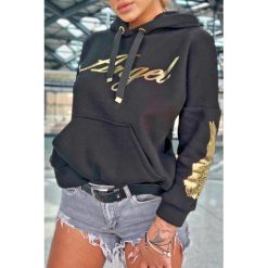 Bluza damska ANGEL BLACK. Czarne bluzy sportowe damskie Bluza damska ANGEL BLACK, s, bez wzorów, bez rękawów. W wyprzedaży za 79,00 zł.