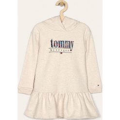 Tommy Hilfiger - Sukienka dziecięca 110-176 cm. Białe sukienki dziewczęce TOMMY HILFIGER, z nadrukiem, z elastanu, casualowe, z długim rękawem, długie, maxi, rozkloszowane. W wyprzedaży za 239,90 zł.