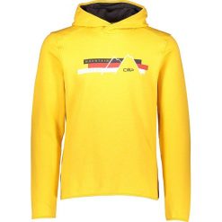 Bluza polarowa w kolorze żółtym. Żółte bluzy męskie m, z nadrukiem, z materiału, z kapturem. W wyprzedaży za 129,95 zł.