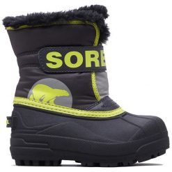 Sorel Chłopięce Śniegowce Snow Commander, 22, Szare/Żółte. Szare buty chłopięce zimowe marki Sorel. Za 269,00 zł.