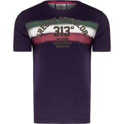 T-shirt AERONAUTICA MILITARE. Niebieskie t-shirty męskie Aeronautica Militare, z nadrukiem, z bawełny, z okrągłym kołnierzem. W wyprzedaży za 198,00 zł.
