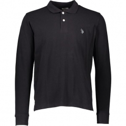 Koszulka polo w kolorze czarnym. Czarne koszulki polo męskie marki U.S. Polo Assn., m, z haftami. W wyprzedaży za 130,95 zł.