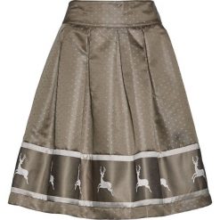 Spódnica satynowa w rustykalnym stylu bonprix jasnooliwkowo-srebrny. Zielone spódnice wieczorowe bonprix, z satyny. Za 124,99 zł.