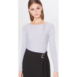 Gładki sweter z wiskozą - Szary. Szare swetry damskie Mohito, s, bez wzorów, z wiskozy, bez rękawów, bez kaptura. Za 59,99 zł.