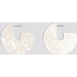 Kolczyki damskie: NA-KD Accessories Okrągłe kolczyki – White