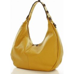 Torebki klasyczne damskie: Torebka skórzana italian bag ALEXA – żółta