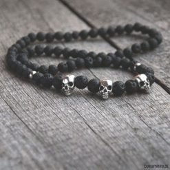 Naszyjnik MĘSKI :: black LAVA & skulls II. Czerwone naszyjniki męskie Pakamera. Za 129,00 zł.