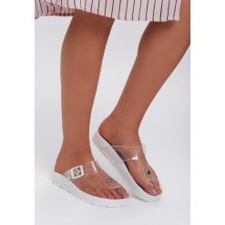 Białe Japonki Very Careful. Białe klapki damskie Renee, bez wzorów, bez obcasa. Za 59,99 zł.