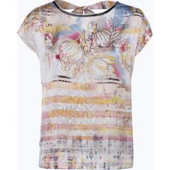 Taifun - T-shirt damski, żółty. Żółte t-shirty damskie marki Taifun, w kwiaty, z dżerseju, z kontrastowym kołnierzykiem. Za 99,95 zł.