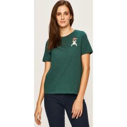 Vero Moda - T-shirt. Białe bluzki damskie Vero Moda, s, z nadrukiem, z bawełny, z okrągłym kołnierzem, z krótkim rękawem. W wyprzedaży za 54,90 zł.