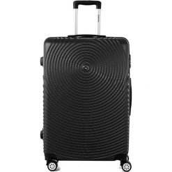 Walizka w kolorze czarnym - 107 l. Czarne walizki Bestseller Luggage, bez wzorów, z materiału. W wyprzedaży za 239,95 zł.