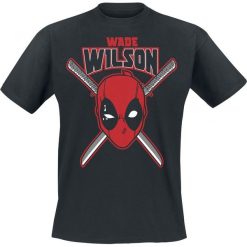 Deadpool Wade Wilson T-Shirt czarny. Czarne t-shirty męskie z nadrukiem marki Deadpool, m, z okrągłym kołnierzem. Za 54,90 zł.