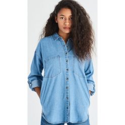 Jeansowa koszula - Niebieski. Niebieskie koszule jeansowe damskie marki Sinsay, s. Za 79,99 zł.