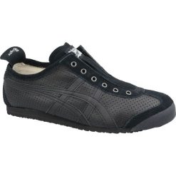 Onitsuka Tiger Mexico 66 Slip-On D815L-9090 buty sneakers męskie czarne 42,5. Czarne buty sportowe męskie Onitsuka Tiger, ze skóry, bez zapięcia, trekkingowe. W wyprzedaży za 299,99 zł.