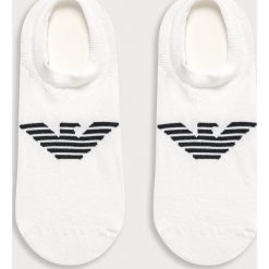 Emporio Armani - Stopki. Białe skarpetki męskie Emporio Armani, z nadrukiem, z elastanu. Za 59,90 zł.