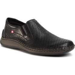Półbuty RIEKER - 05297-00 Schwarz. Czarne półbuty męskie Rieker, na co dzień, bez wzorów, ze skóry, eleganckie, bez zapięcia. Za 289,00 zł.