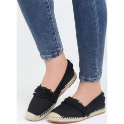 Czarne Espadryle Energy. Czarne tomsy damskie Born2be, ze skóry, na płaskiej podeszwie. Za 49,99 zł.