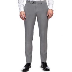 Spodnie LEONARDO GDPS900218. Szare spodnie męskie Giacomo Conti, na ślub cywilny, s, bez wzorów, z wełny, eleganckie. Za 599,00 zł.