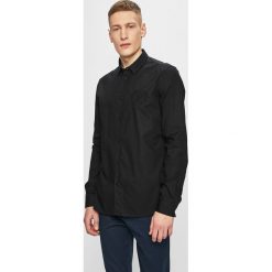 Versace Jeans - Koszula. Czarne koszule męskie Versace Jeans, s, bez wzorów, z bawełny, klasyczne, z włoskim kołnierzykiem, z długim rękawem. W wyprzedaży za 299,90 zł.
