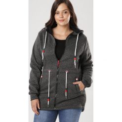 Ciemnoszara Bluza Corrawen. Szare bluzy damskie Born2be, xl, bez wzorów, bez rękawów, bez kaptura. Za 119,99 zł.