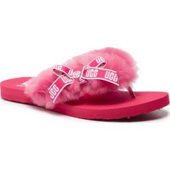 Japonki UGG - W Sunset Graphic 1101046 W/Ssng. Różowe sandały dziewczęce Ugg, ze skóry, bez zapięcia. W wyprzedaży za 219,00 zł.