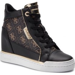 Sneakersy GUESS - Fabia FL7FAB FAL12 BRBLK. Czarne półbuty damskie Guess, ze skóry ekologicznej. Za 629,00 zł.