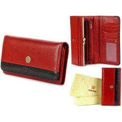Skórzany portfel damski KRENIG Scarlet 13026 czerwony w pudełku - Czerwony. Czerwone portfele damskie Krenig, bez wzorów, ze skóry. Za 151,99 zł.