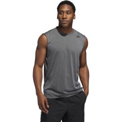 KOSZULKA FREELIFT TECH CLIMACOOL 3-STRIPES (XXL). Szare koszulki męskie Adidas, s, bez wzorów, sportowe, bez kołnierzyka, bez rękawów. W wyprzedaży za 89,99 zł.