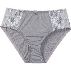 Figi maxi bonprix szary melanż - ecru. Szare majtki damskie bonprix, z koronki. Za 21,99 zł.
