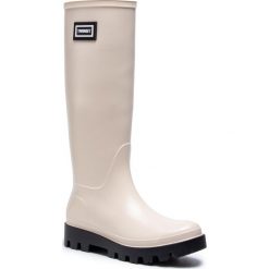 Kalosze TWINSET - Rain Boot 202TCP210 Bianco Panna 03363. Brązowe kalosze damskie Twinset, z tworzywa sztucznego, bez obcasa, bez zapięcia. Za 589,00 zł.