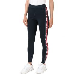 Tommy Hilfiger Khloe Legginsy Niebieski. Niebieskie spodnie damskie TOMMY HILFIGER, m, z elastanu. Za 324,95 zł.