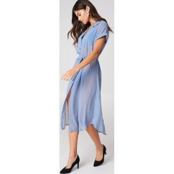 Sukienki: J&K Swim X NA-KD Sukienka koszulowa z wiązaniem w talii – Blue
