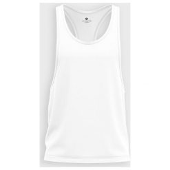 Tank top Męski tank top muscle (bez nadruku, gładki) - biały. Białe t-shirty męskie MegaKoszulki, m, z nadrukiem, bez kołnierzyka. Za 39,00 zł.