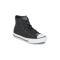 Buty Dziecko Converse CHUCK TAYLOR ALL STAR LEATHER HI. Czarne trampki dziewczęce Converse, bez wzorów, bez zapięcia. Za 179,25 zł.