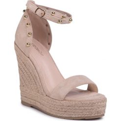 Espadryle DEEZEE - GH-REBBLE-02 Beige. Brązowe espadryle damskie DeeZee, bez wzorów, ze skóry ekologicznej, bez obcasa, na obcasie. Za 119,99 zł.